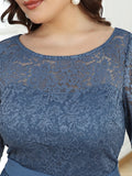 Elegant Lace Bodice Chiffon Evening Dress with Belt Formal Mother of the Bride Dresses Gowns