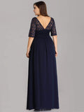 Floral Lace Plus Size Long Formal Dresses With Waistband Mother of the Bride Dresses