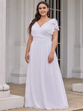 Elegantes plissiertes Mieder mit Rüschenärmeln aus Chiffon, Abendkleid, Abschlussball, formelle Kleider