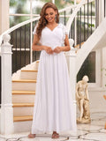 Elegantes plissiertes Mieder mit Rüschenärmeln aus Chiffon, Abendkleid, Abschlussball, formelle Kleider