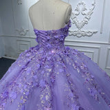 Quinceanera Dress Party Princess Pearls Strapless Evening Gown Appliques