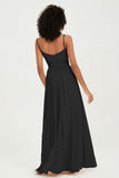 Spaghetti Straps Chiffon Bridesmaid Dresses Ruched Pleated Formal Evening Dress Gowns