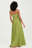 Spaghetti Straps Chiffon Bridesmaid Dresses Ruched Pleated Formal Evening Dress Gowns