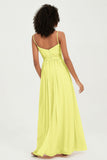 Spaghetti Straps Chiffon Bridesmaid Dresses Ruched Pleated Formal Evening Dress Gowns