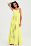 Spaghetti Straps Chiffon Bridesmaid Dresses Ruched Pleated Formal Evening Dress Gowns