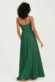 Spaghetti Straps Chiffon Bridesmaid Dresses Ruched Pleated Formal Evening Dress Gowns