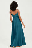 Spaghetti Straps Chiffon Bridesmaid Dresses Ruched Pleated Formal Evening Dress Gowns