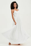 Spaghetti Straps Chiffon Bridesmaid Dresses Ruched Pleated Formal Evening Dress Gowns