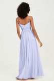 Spaghetti Straps Chiffon Bridesmaid Dresses Ruched Pleated Formal Evening Dress Gowns