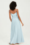Spaghetti Straps Chiffon Bridesmaid Dresses Ruched Pleated Formal Evening Dress Gowns