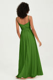 Spaghetti Straps Chiffon Bridesmaid Dresses Ruched Pleated Formal Evening Dress Gowns