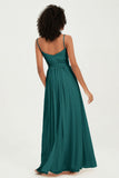 Spaghetti Straps Chiffon Bridesmaid Dresses Ruched Pleated Formal Evening Dress Gowns