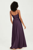 Spaghetti Straps Chiffon Bridesmaid Dresses Ruched Pleated Formal Evening Dress Gowns