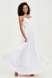 Spaghetti Straps Chiffon Bridesmaid Dresses Ruched Pleated Formal Evening Dress Gowns