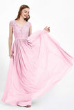 Cap Sleeves Ruched Chiffon Bridesmaid Dress Lace Formal Evening Party Dresses Gowns