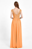 Cap Sleeves Ruched Chiffon Bridesmaid Dress Lace Formal Evening Party Dresses Gowns
