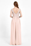 Cap Sleeves Ruched Chiffon Bridesmaid Dress Lace Formal Evening Party Dresses Gowns