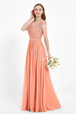 Cap Sleeves Ruched Chiffon Bridesmaid Dress Lace Formal Evening Party Dresses Gowns
