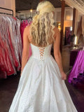 Navy Blue Sweetheart Satin Beaded A Line Long Prom Dresses With Bow