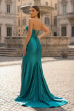 Sweetheart Fuchsia Pleated Mermaid Long Prom Dress