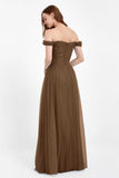 Dancing Night bridal party bridesmaid dress off the shoulder formal evening prom dresses