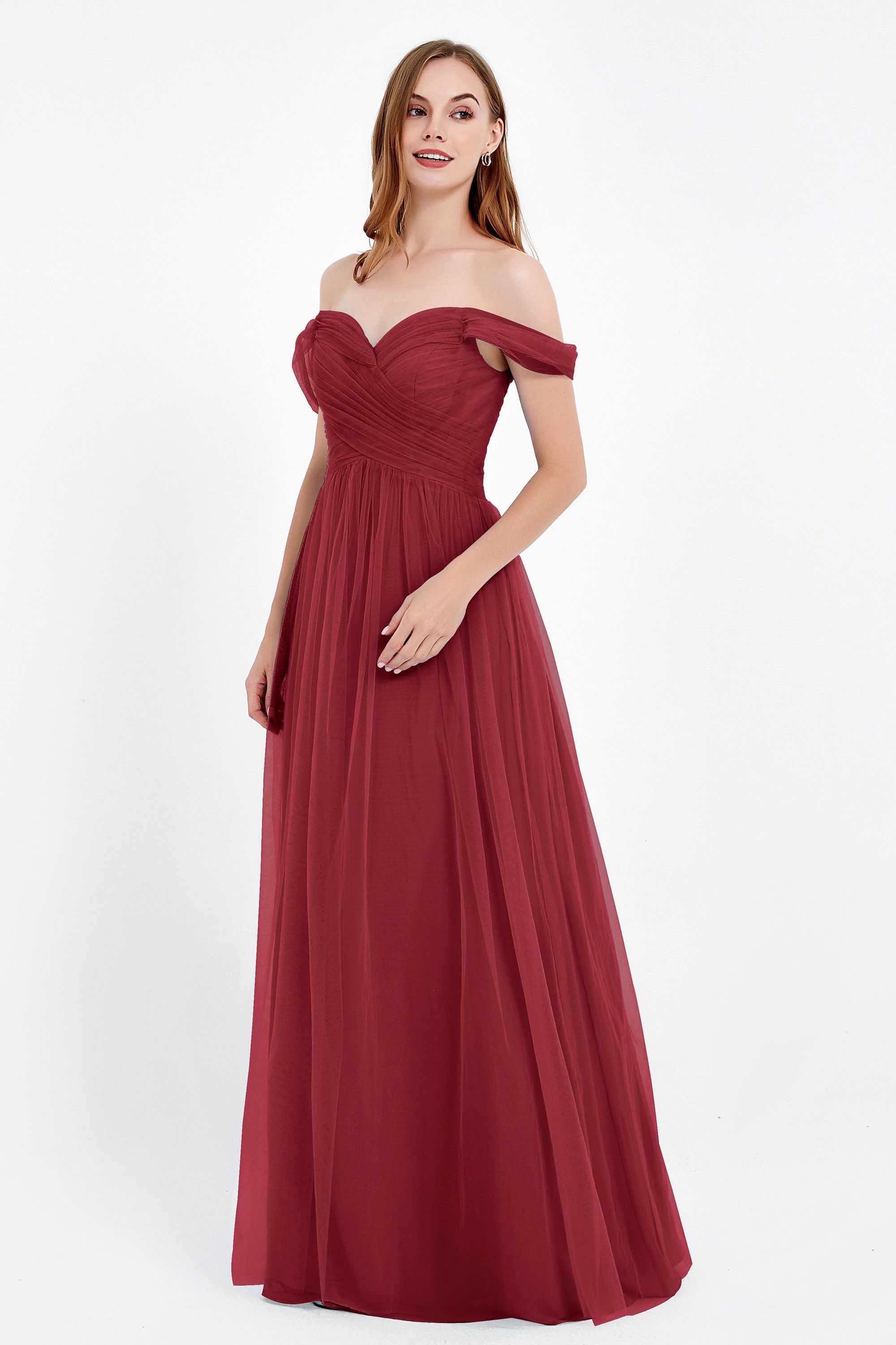 Dancing Night bridal party bridesmaid dress off the shoulder formal evening prom dresses