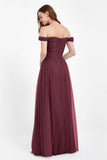 Dancing Night bridal party bridesmaid dress off the shoulder formal evening prom dresses
