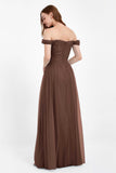 Dancing Night bridal party bridesmaid dress off the shoulder formal evening prom dresses