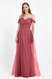 Dancing Night bridal party bridesmaid dress off the shoulder formal evening prom dresses