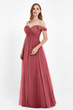 Dancing Night bridal party bridesmaid dress off the shoulder formal evening prom dresses