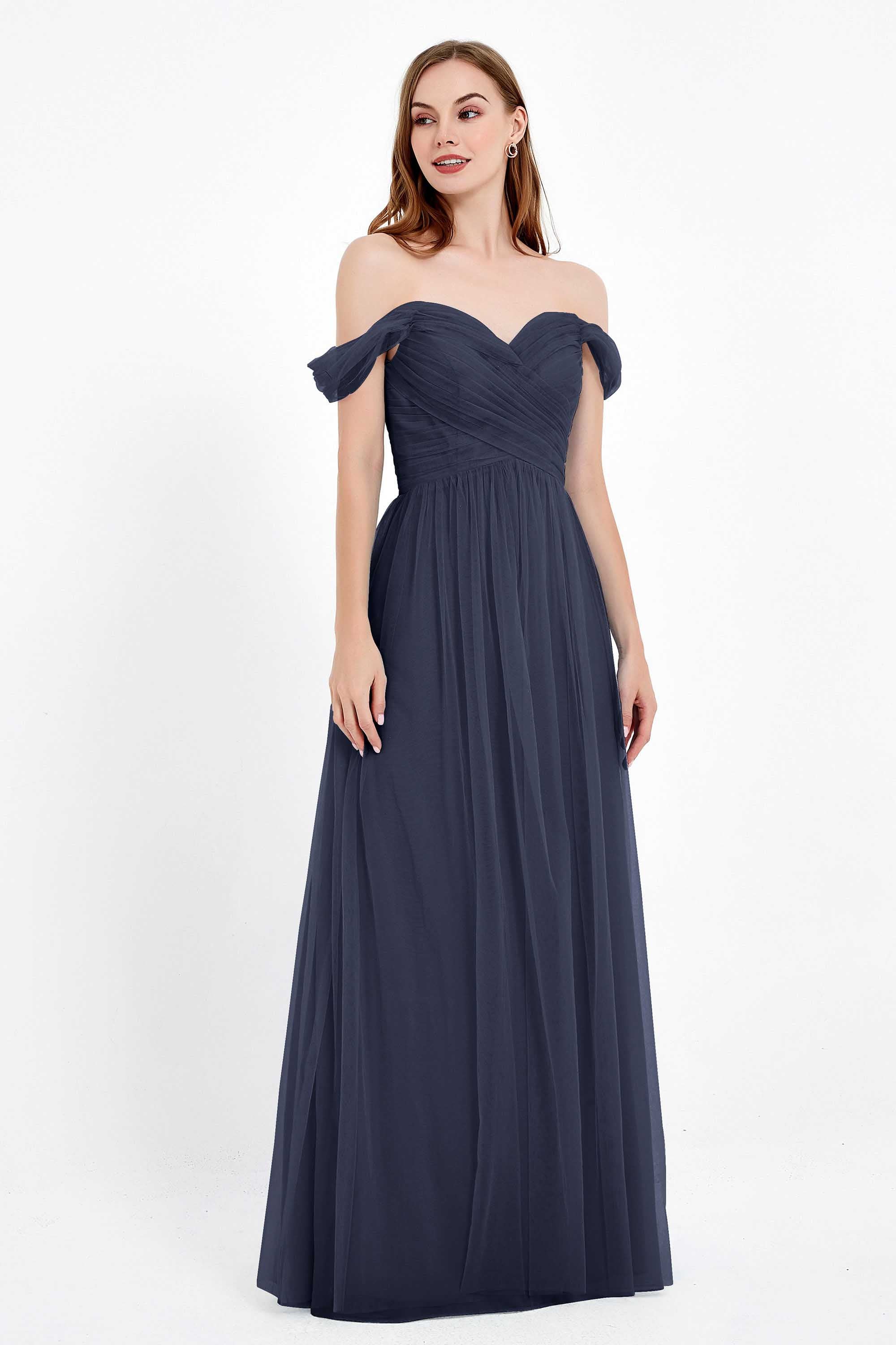 Dancing Night bridal party bridesmaid dress off the shoulder formal evening prom dresses