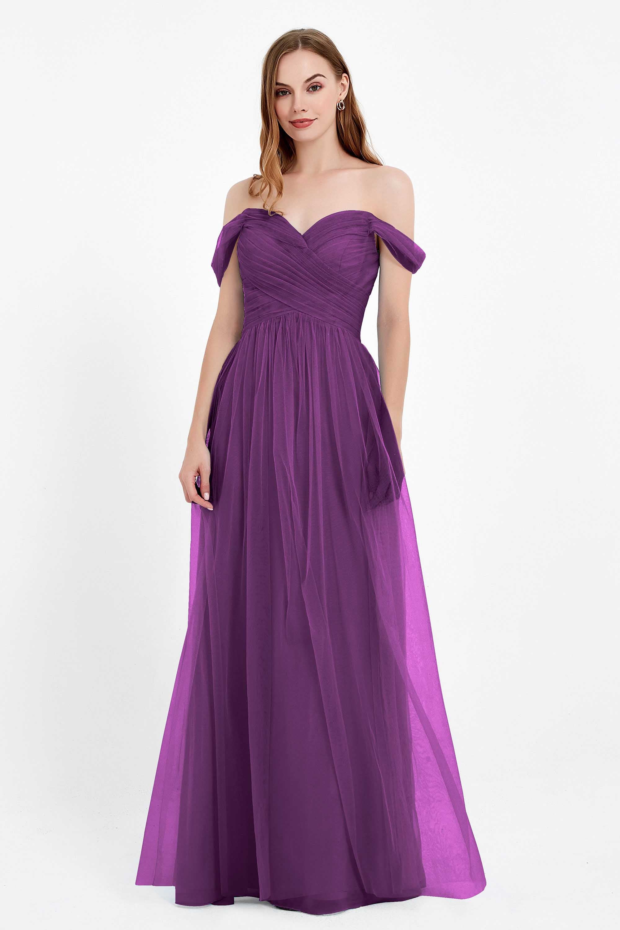Dancing Night bridal party bridesmaid dress off the shoulder formal evening prom dresses