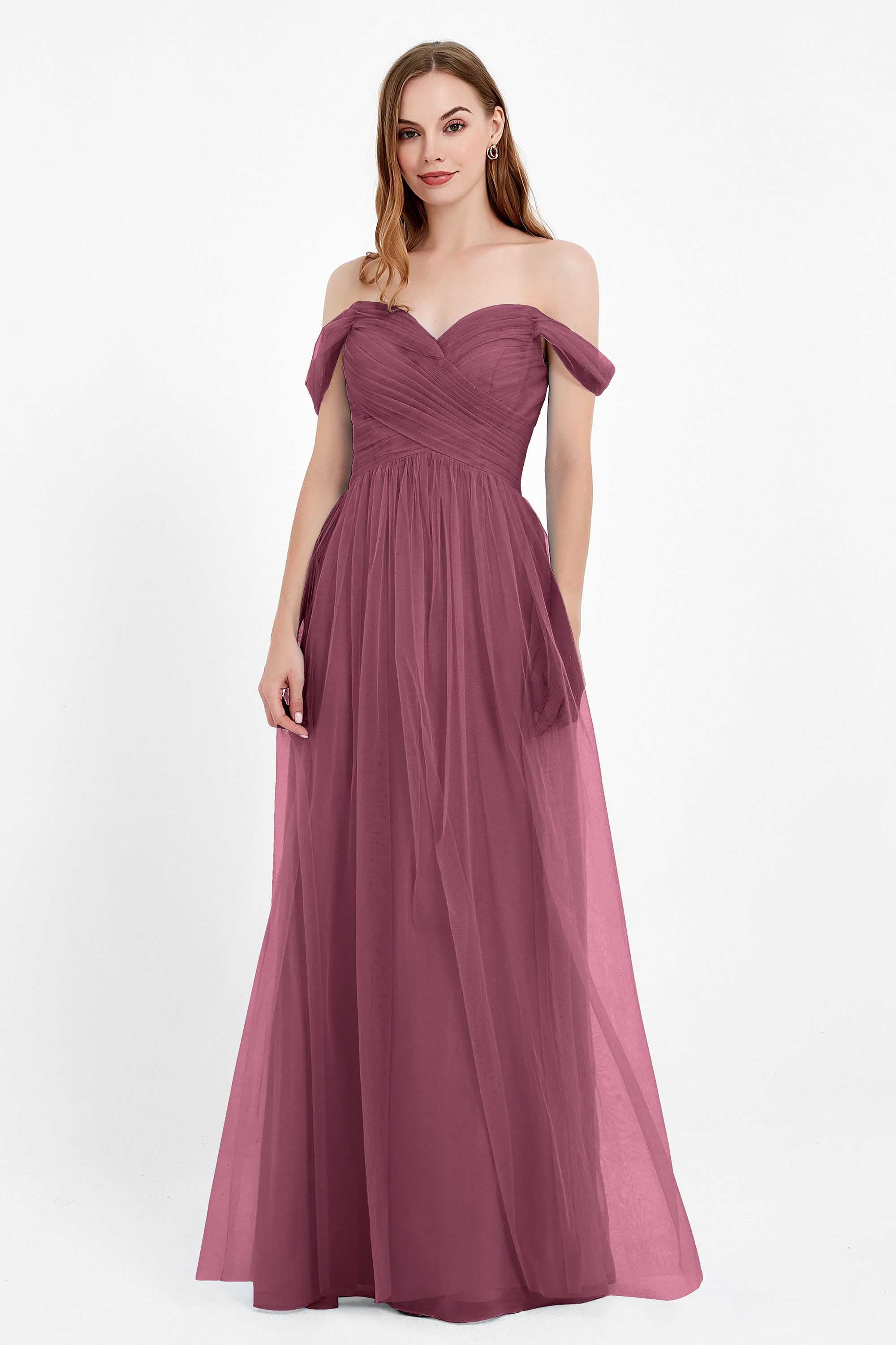 Dancing Night bridal party bridesmaid dress off the shoulder formal evening prom dresses