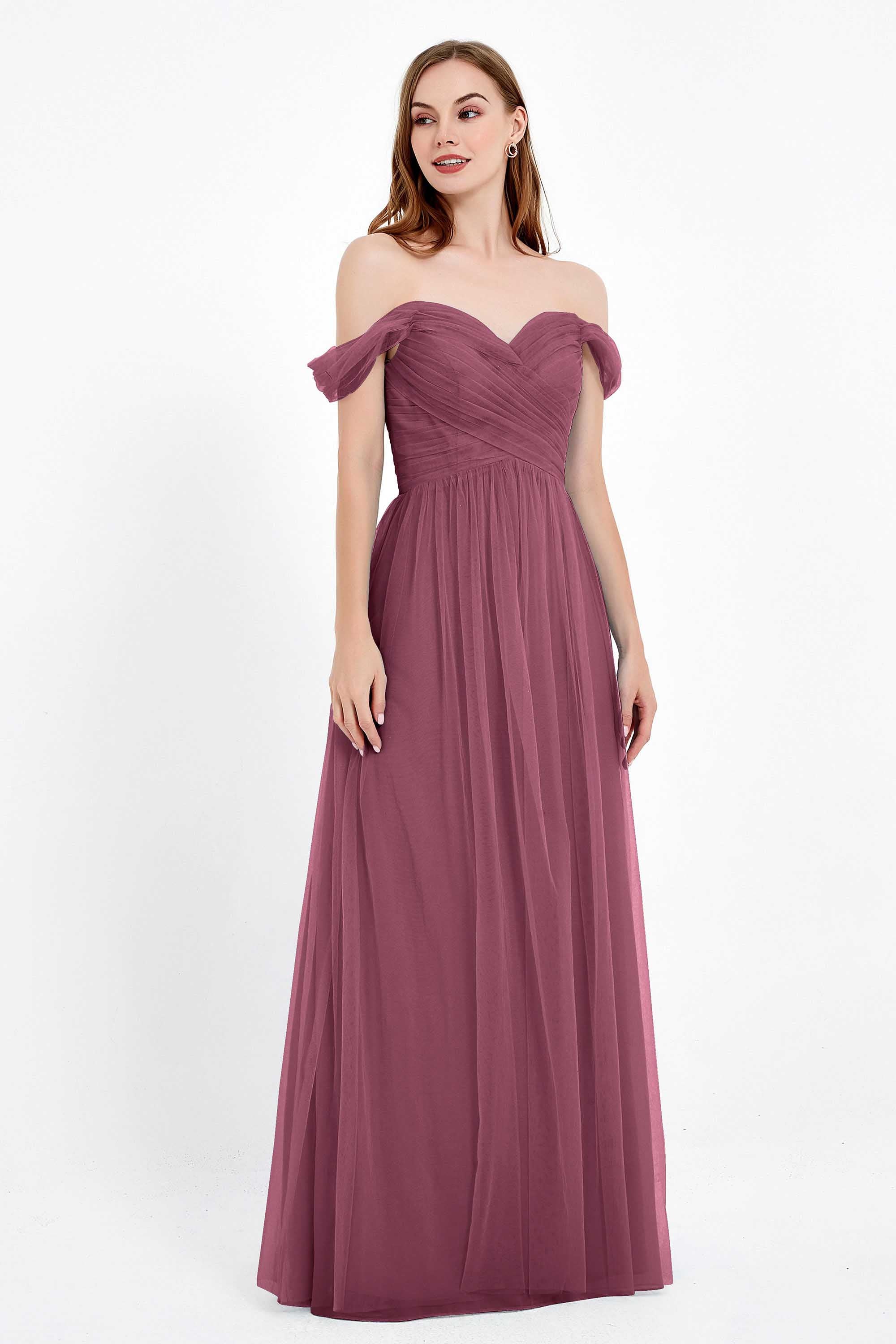 Dancing Night bridal party bridesmaid dress off the shoulder formal evening prom dresses