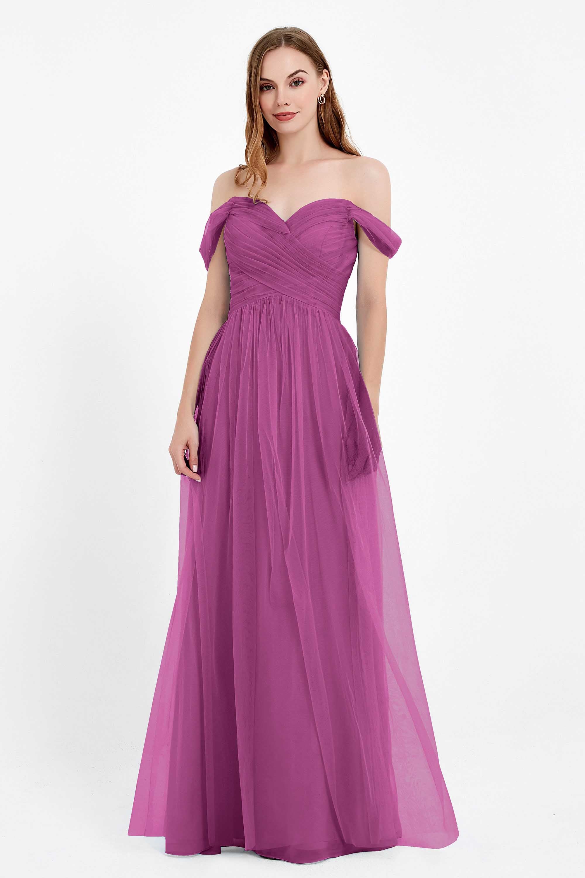 Dancing Night bridal party bridesmaid dress off the shoulder formal evening prom dresses