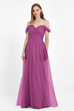 Dancing Night bridal party bridesmaid dress off the shoulder formal evening prom dresses