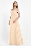 Dancing Night bridal party bridesmaid dress off the shoulder formal evening prom dresses
