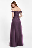 Dancing Night bridal party bridesmaid dress off the shoulder formal evening prom dresses