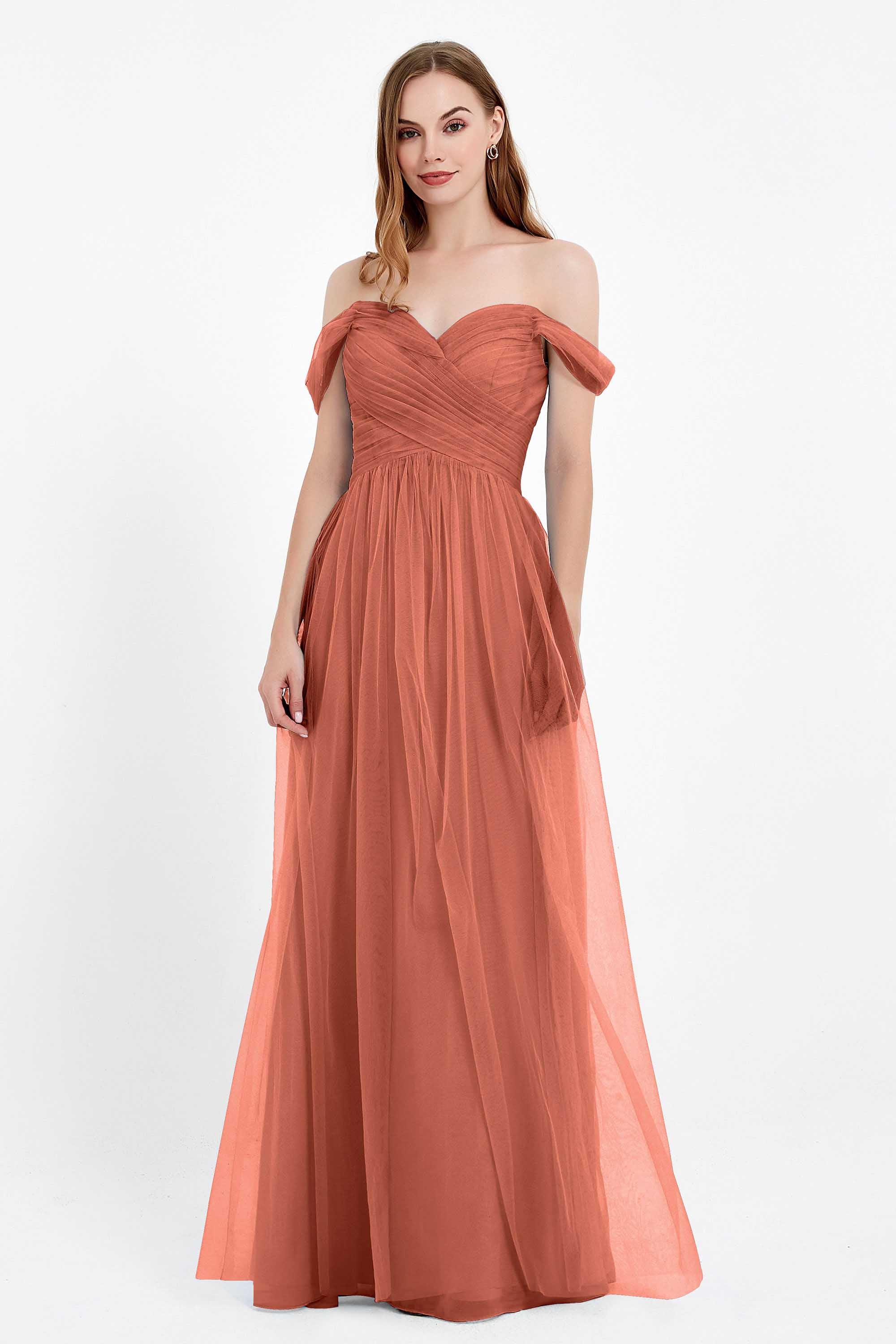 Dancing Night bridal party bridesmaid dress off the shoulder formal evening prom dresses