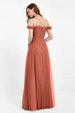 Dancing Night bridal party bridesmaid dress off the shoulder formal evening prom dresses