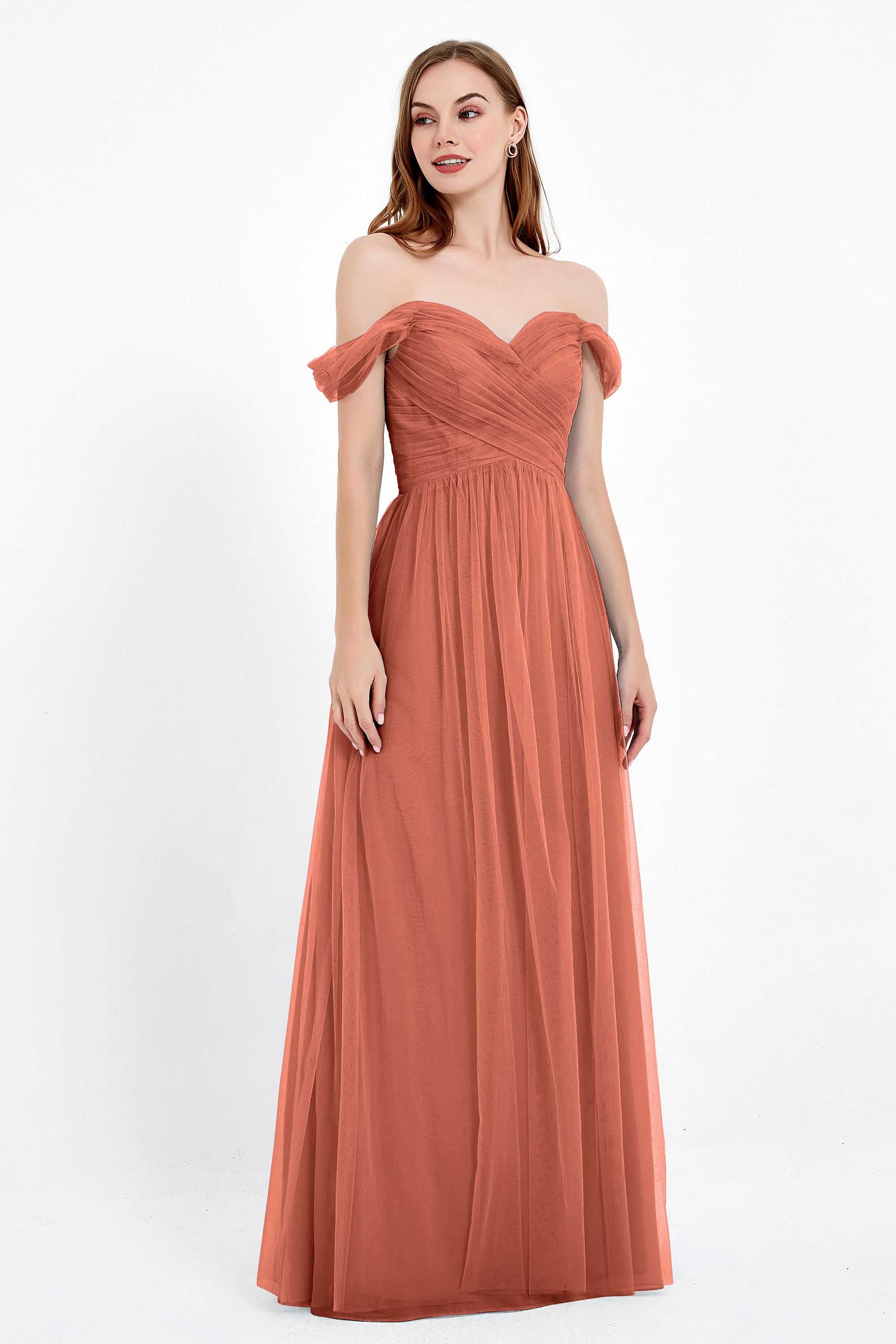 Dancing Night bridal party bridesmaid dress off the shoulder formal evening prom dresses