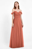 Dancing Night bridal party bridesmaid dress off the shoulder formal evening prom dresses