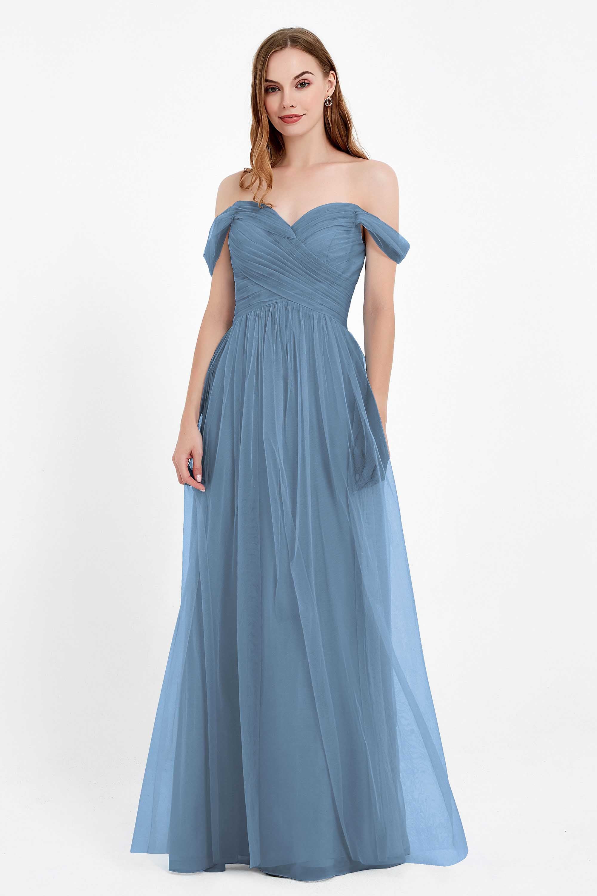 Dancing Night bridal party bridesmaid dress off the shoulder formal evening prom dresses