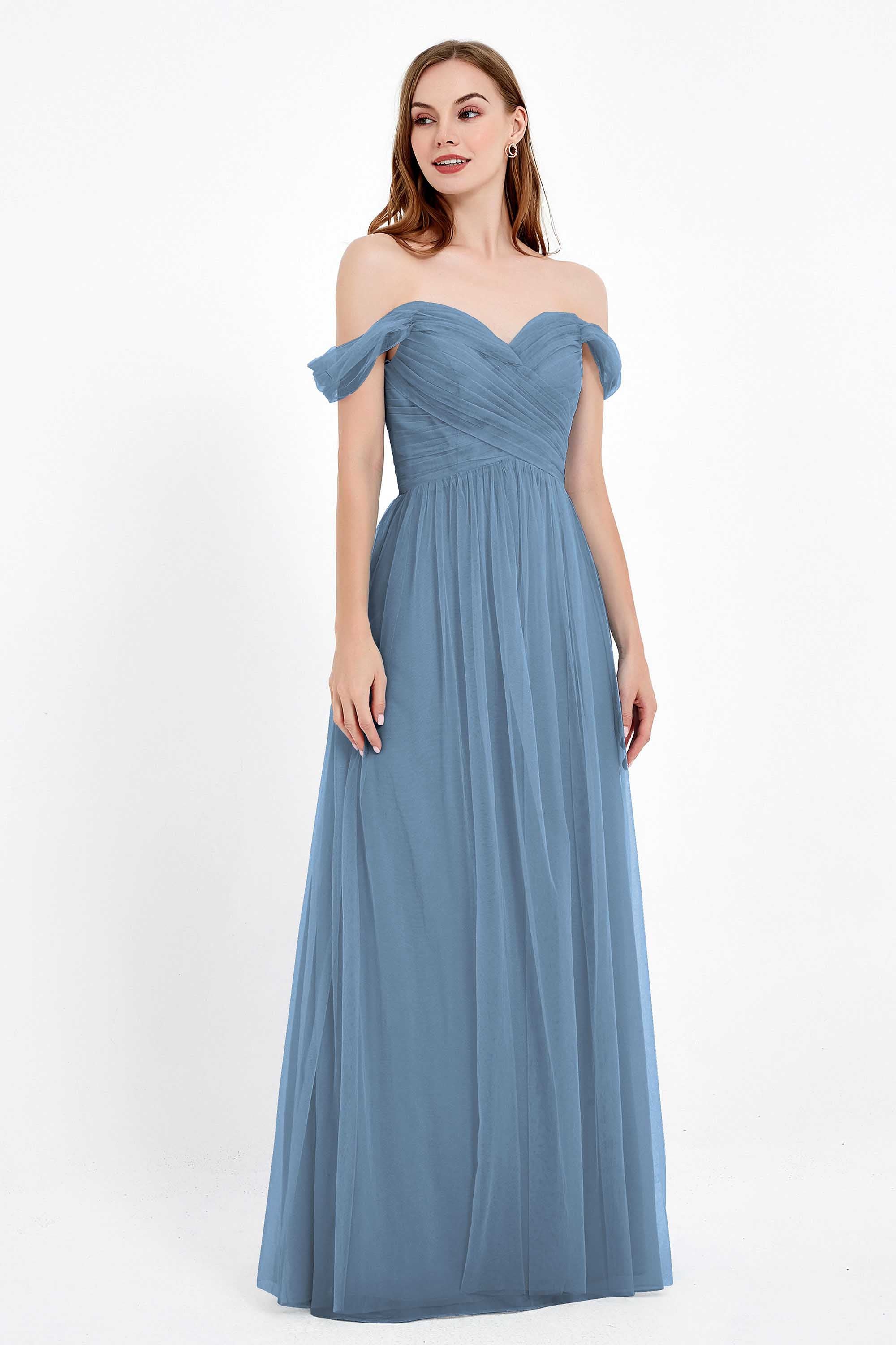 Dancing Night bridal party bridesmaid dress off the shoulder formal evening prom dresses