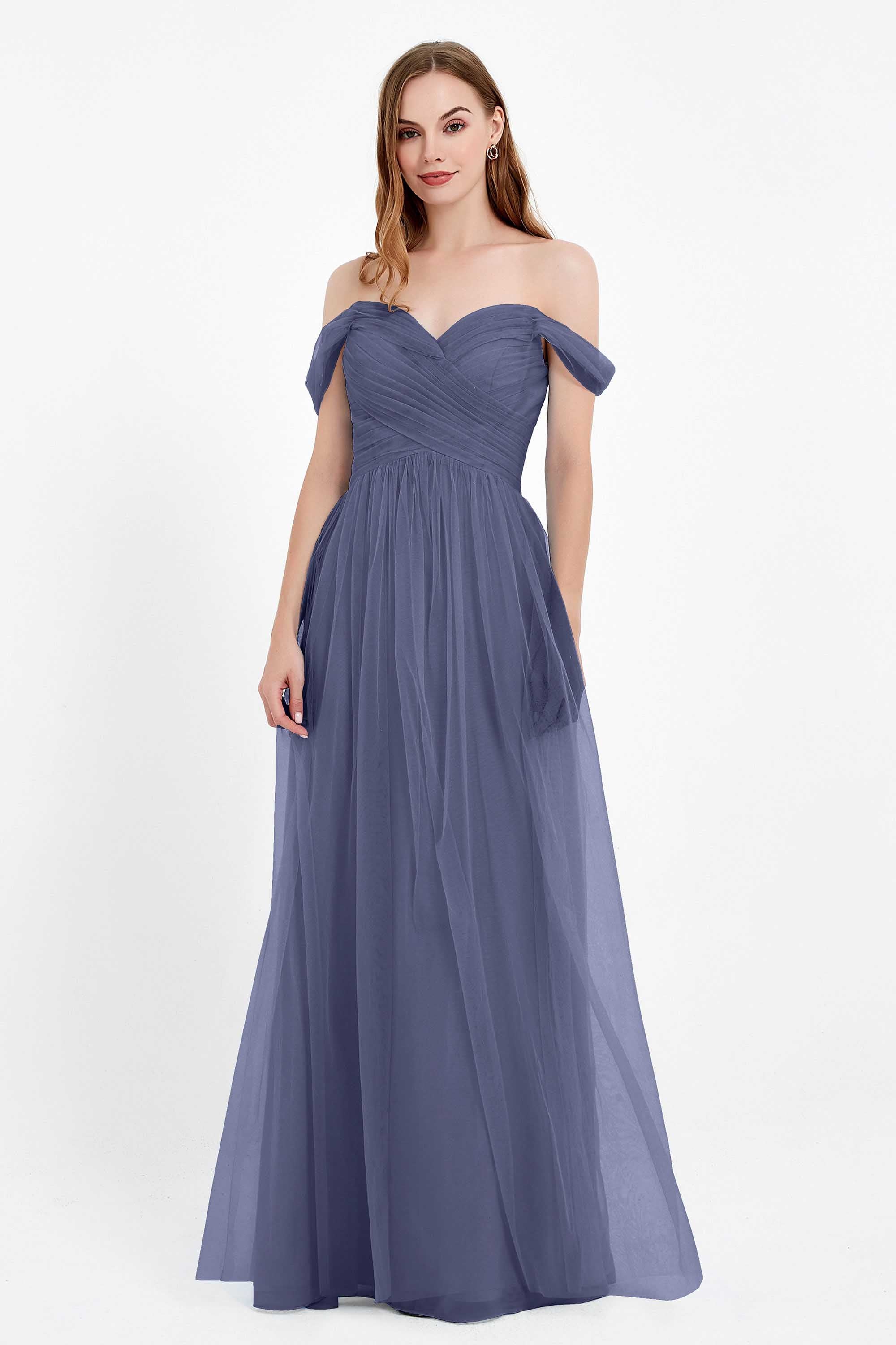 Dancing Night bridal party bridesmaid dress off the shoulder formal evening prom dresses