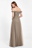 Dancing Night bridal party bridesmaid dress off the shoulder formal evening prom dresses