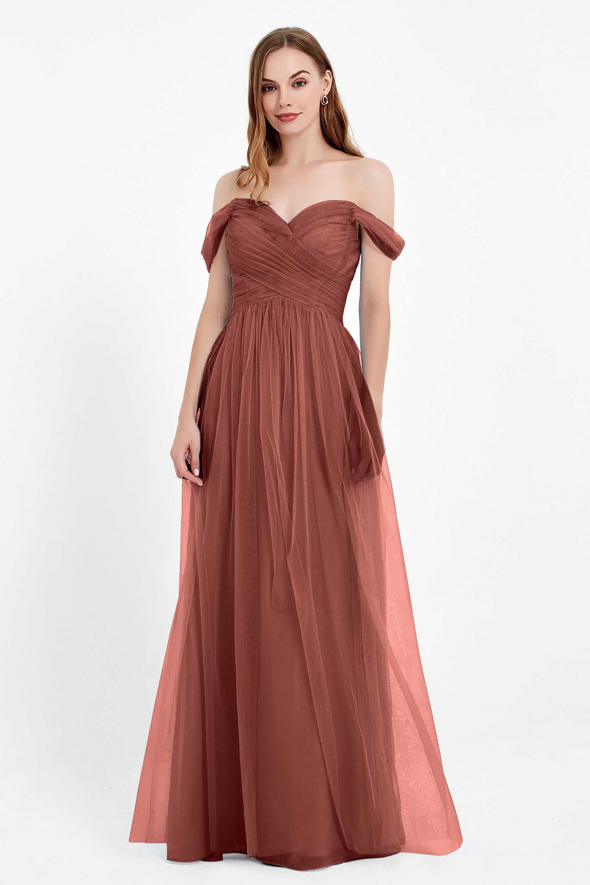 Dancing Night bridal party bridesmaid dress off the shoulder formal evening prom dresses