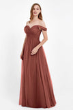 Dancing Night bridal party bridesmaid dress off the shoulder formal evening prom dresses