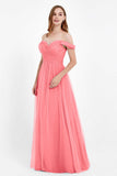 Dancing Night bridal party bridesmaid dress off the shoulder formal evening prom dresses