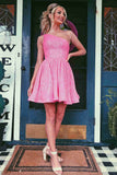 A-Line One Shoulder Sequins Homecoming Dress